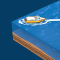 What should a pleasure boat meeting a ferry of a vessel in tow do?